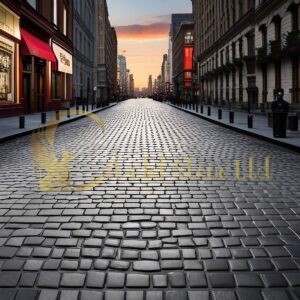 Add value to your property with black basalt cobblestone installations