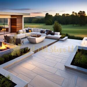 Flagstone pool deck: Cool comfort and luxurious style