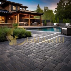 Multi-coloured paver mosaic in Tempe, AZ