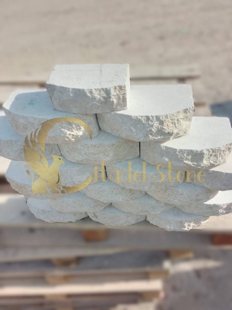 White limestone walling blocks