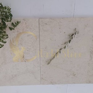 White limestone polished and filled tiles