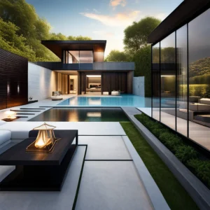 Honed basalt tiles offer a smooth and elegant finish that complements any outdoor design.