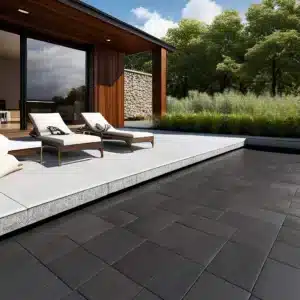 Basalt black tiles modern design.