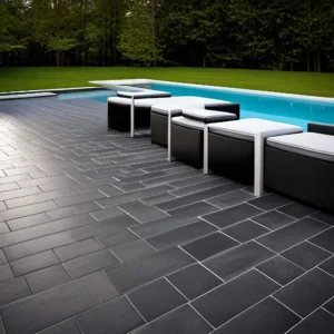Basalt floor tiles with superior durability