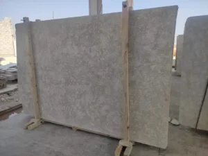 A photo of Emser Tile’s inventory showcasing their Shellstone pavers collection