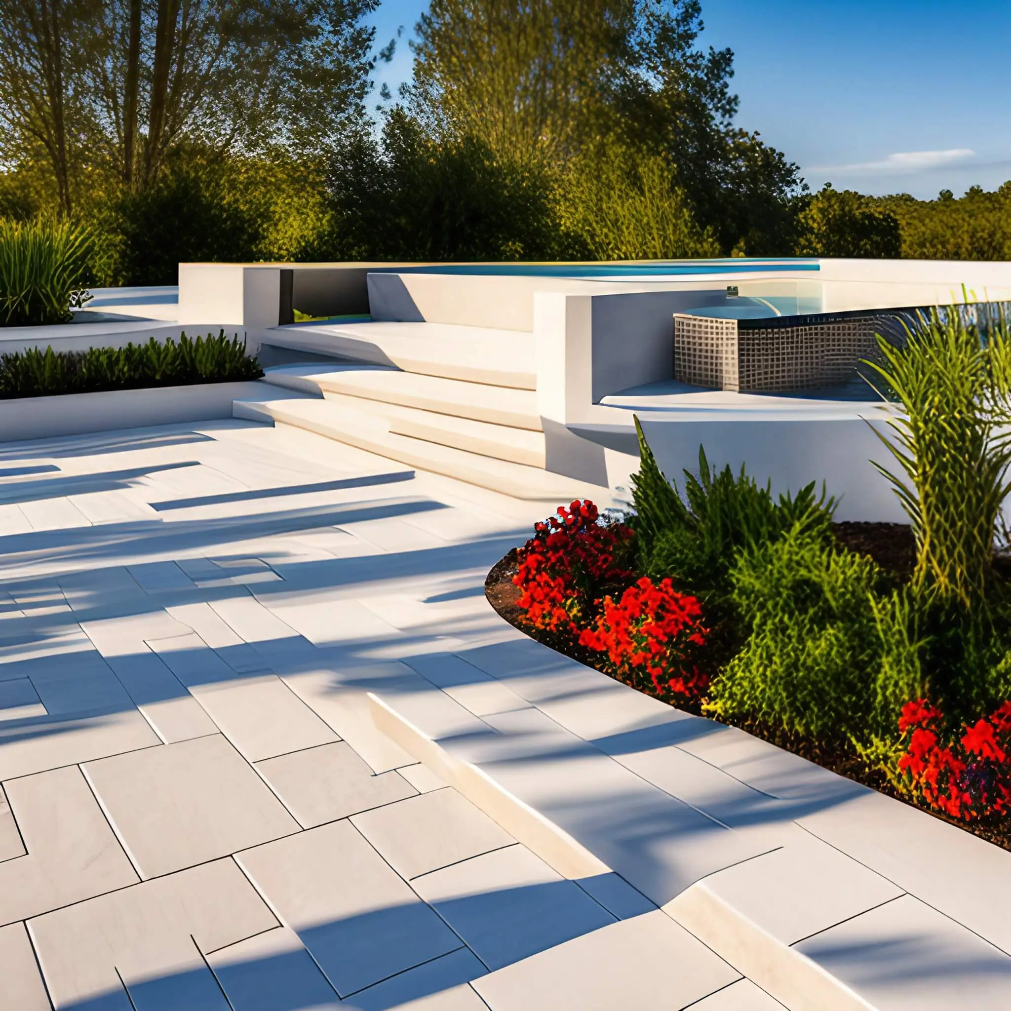 Premium White Limestone Pavers installed — Citadel Stone