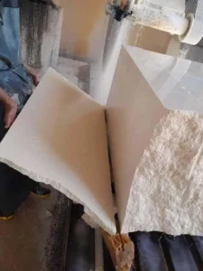 Applying sealer to limestone surface