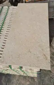 Elegant driveway with white limestone pavers