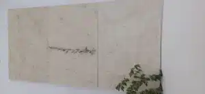 Installing white limestone paving tiles