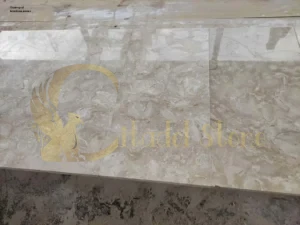 Close-up of limestone pavers