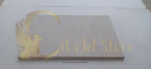 Close-up of Limra limestone surface showing natural fossils