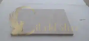 Limestone paver design on a patio