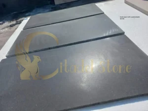 Basalt pavers with consistent joint spacing