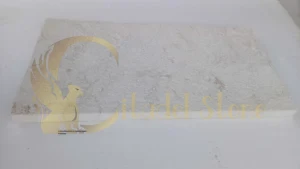 indoor limestone to outdoor patio transition