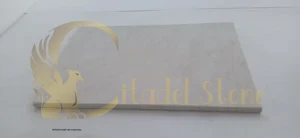 Polished marble slab in showroom