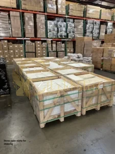 Stone slabs ready for shipping