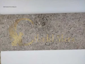 White limestone floor in a living room