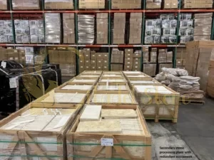 Secondary stone processing plant with redundant equipment