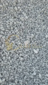 A pile of crushed basalt aggregate, a quarry by-product