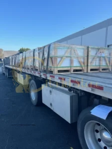 A large inventory of finished basalt slabs ready for shipping