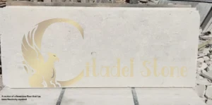 A section of a limestone floor that has been flawlessly repaired