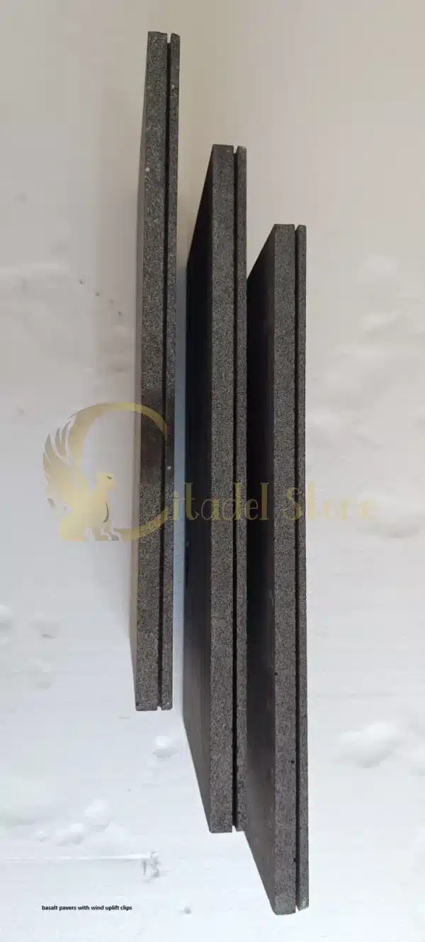 Grooved Pavers Grooved Basalt Pavers | KerfLock Wind-Uplift System