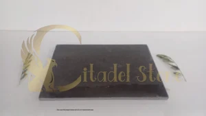 Close-up of the unique texture and color of a Syrian basalt paver