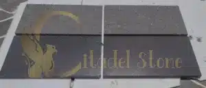 A flat, textured surface of blue stone for sale in Arizona.