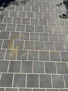 Gray slate stone pavers arranged in a pattern in Arizona.