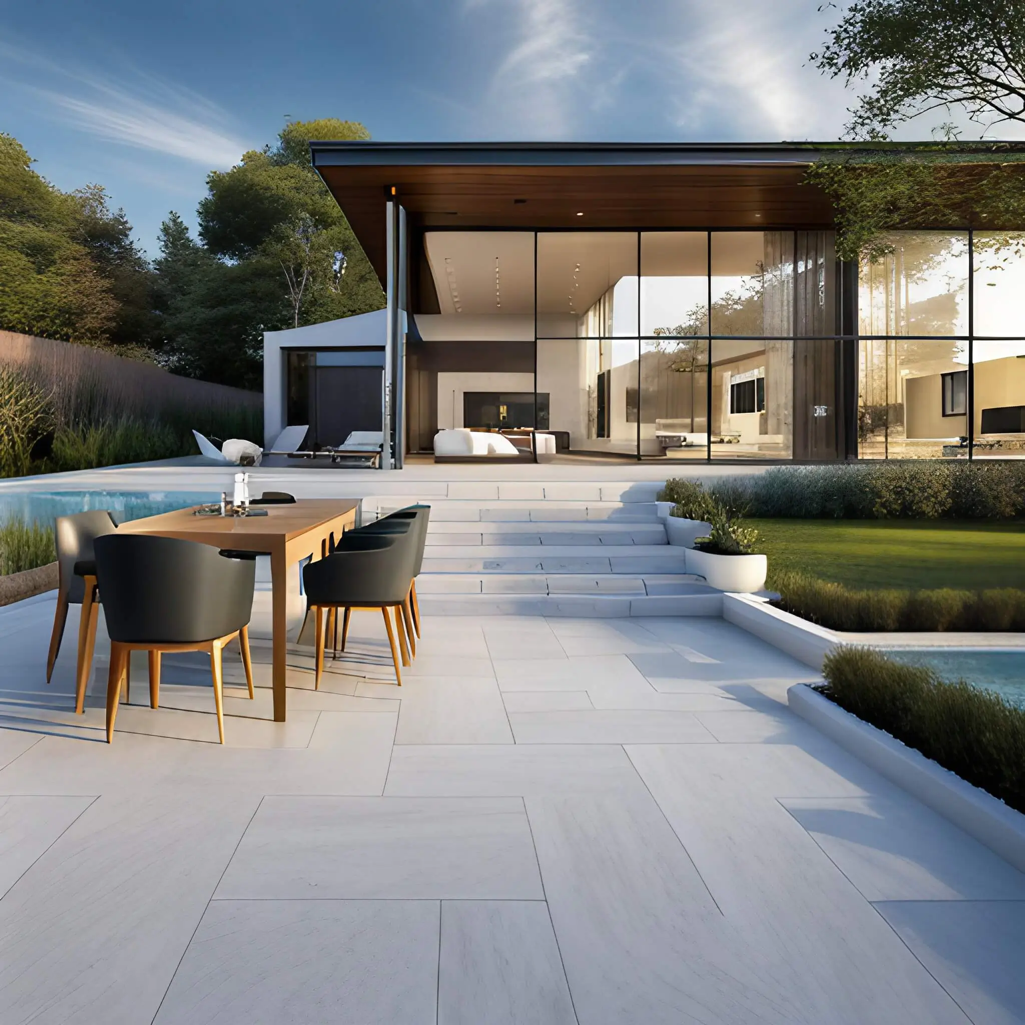 Blue Limestone Paving Slab Edge Finishing for Buckeye Polished Looks