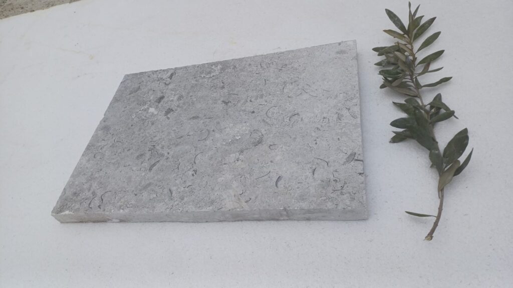Grey fossil limestone pavers
