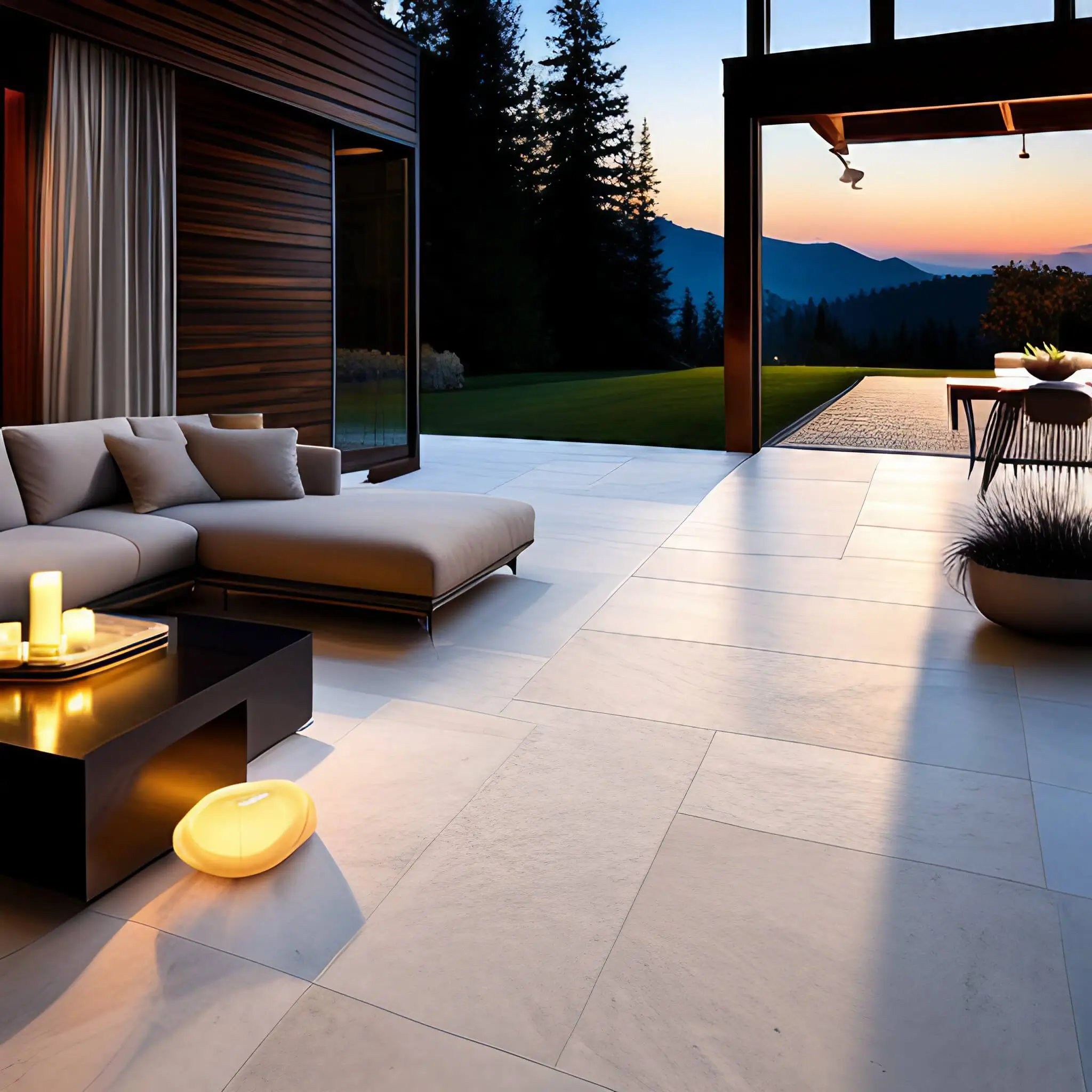 Rectangular Limestone Paver Outdoor Kitchen Floors for Prescott Cooking Areas