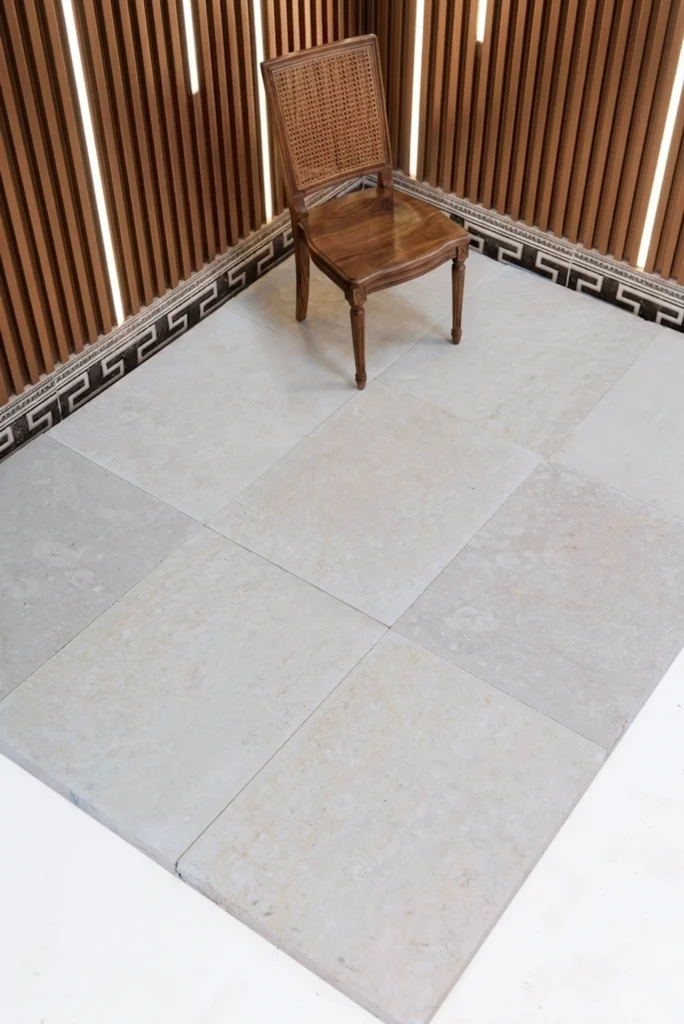 Case Study: A Full Container of Bianco Velo White Limestone Pavers Delivered to Chanan Corp in San Marcos, Texas 3 Bianco Velo white limestone pavers installed in an outdoor application