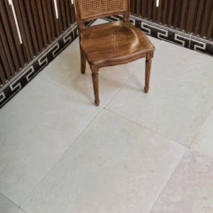 Bianco Velo white limestone flooring in a fine 60 grit brushed matte