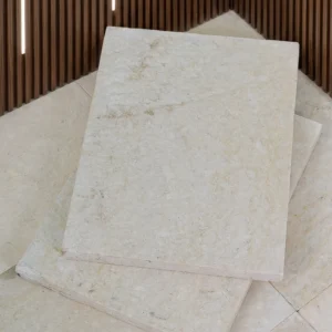 Bianco Velo white limestone flooring in a fine 60 grit brushed matte