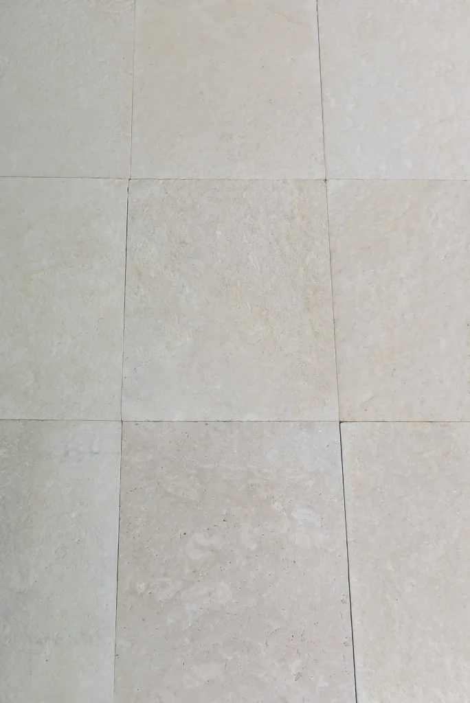 Case Study: A Full Container of Bianco Velo White Limestone Pavers Delivered to Chanan Corp in San Marcos, Texas 2 Bianco Velo white limestone from several crates dry-laid to blend the natural tonal drift