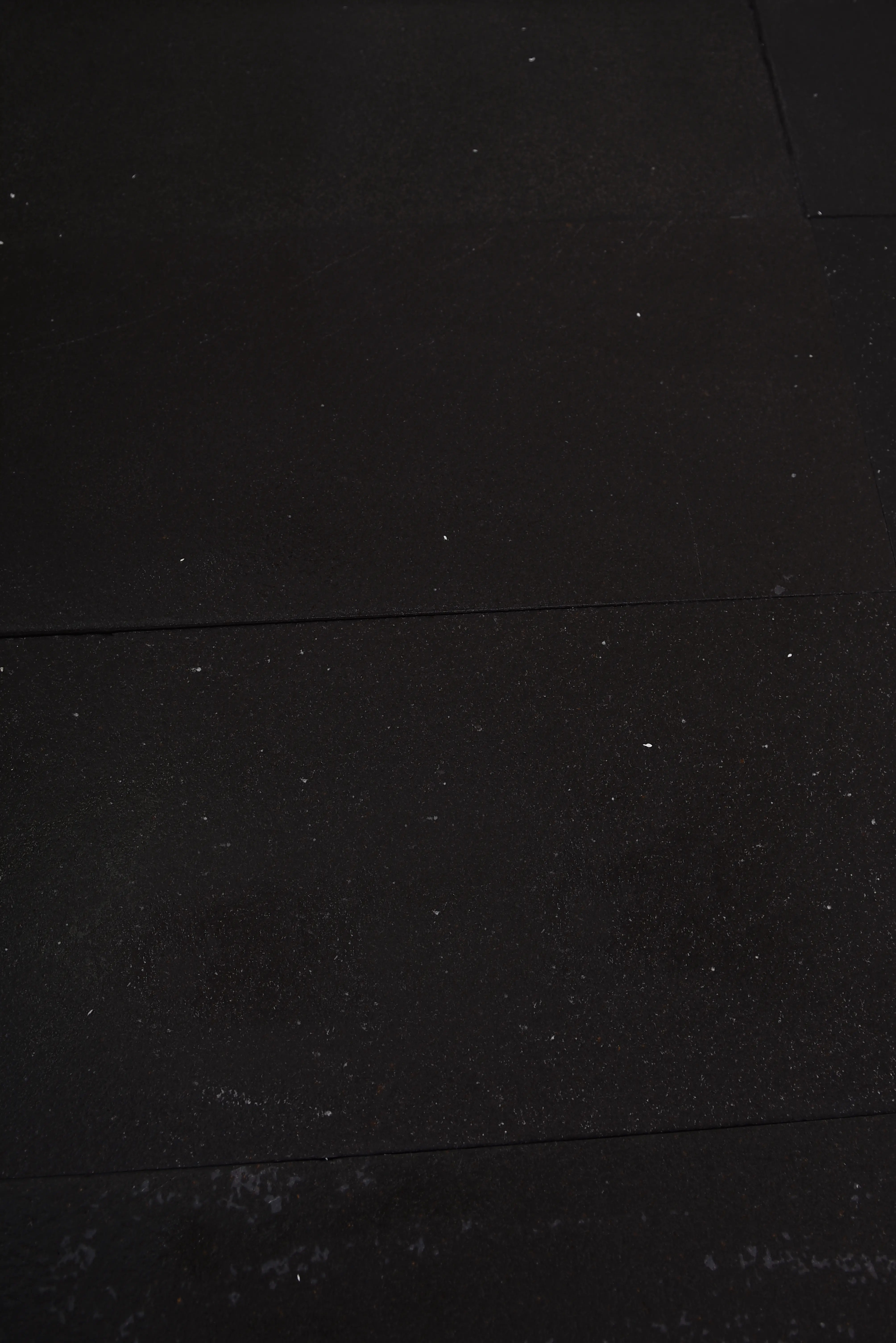Close-up view of dark basalt pavers showing subtle texture and small white flecks, an example for pavers with black border ideas.