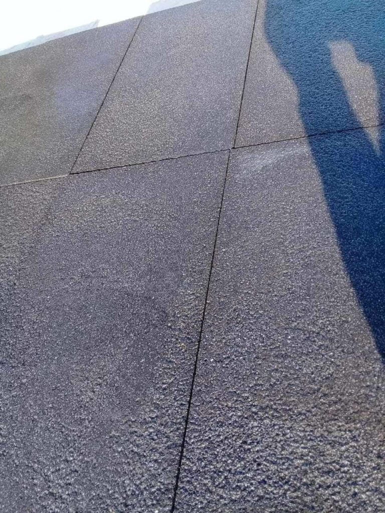Installed bush-hammered basalt walkway