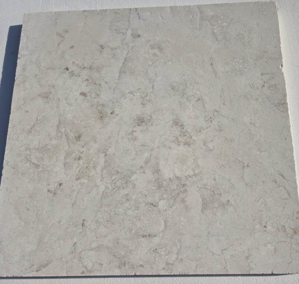 Detail of 120 grit honed limestone finish