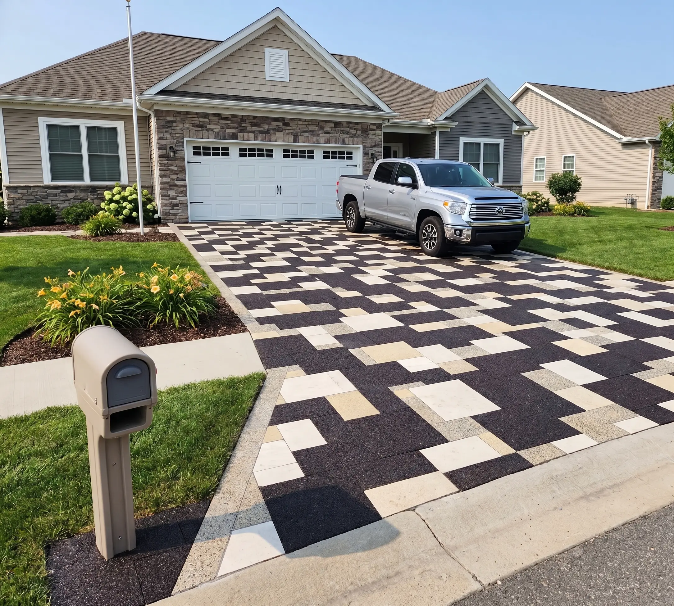 Basalt Cobble Tree Surrounds: Design and Setting